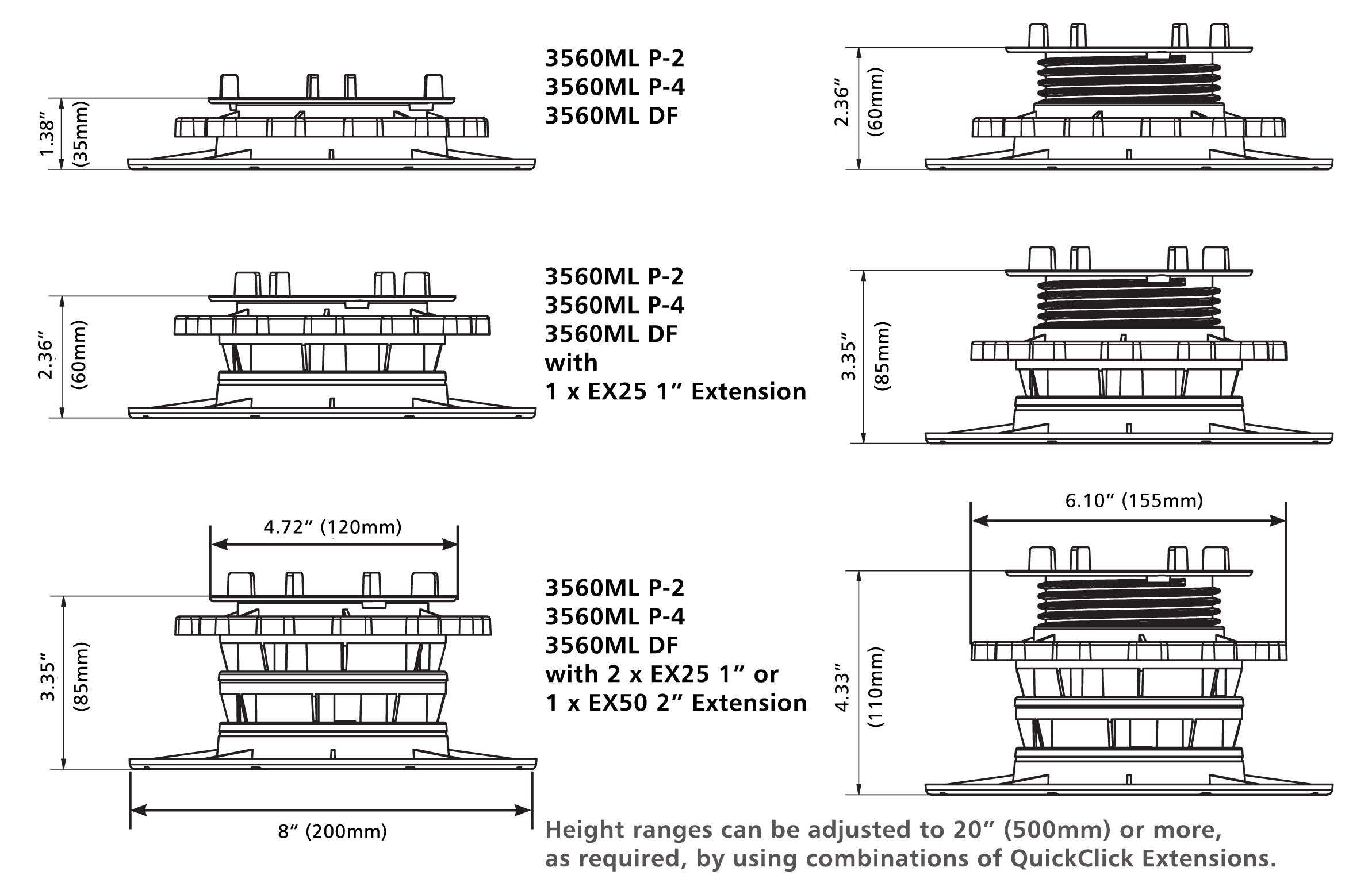 Stratarise 3560 Multi-Level Pedestals - Technical Data